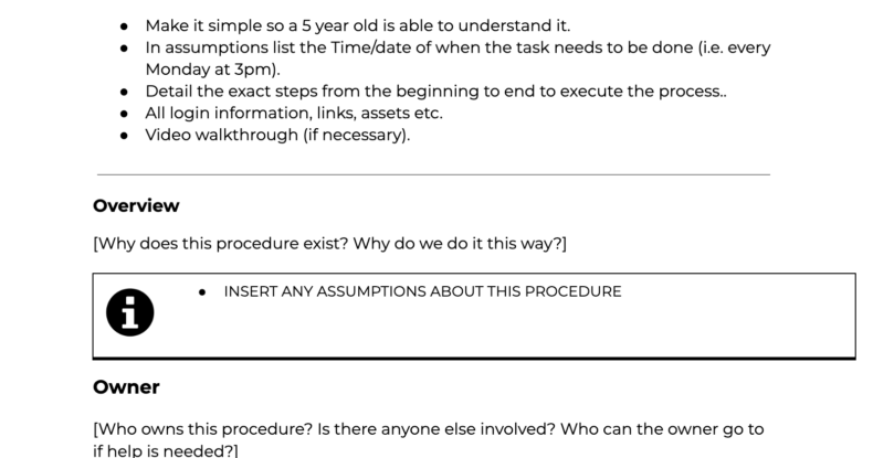 Standard Operating Procedure (SOP)